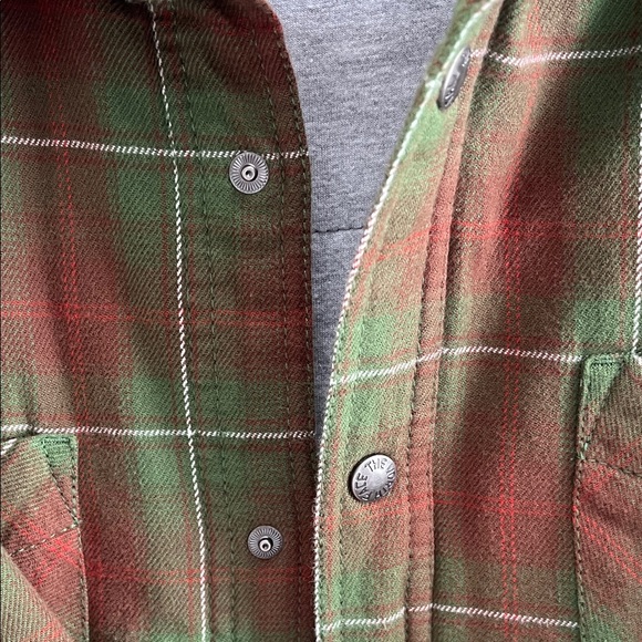 The North Face Quilted Olive and Rust Plaid Shirt Jacket - Picture 5 of 6